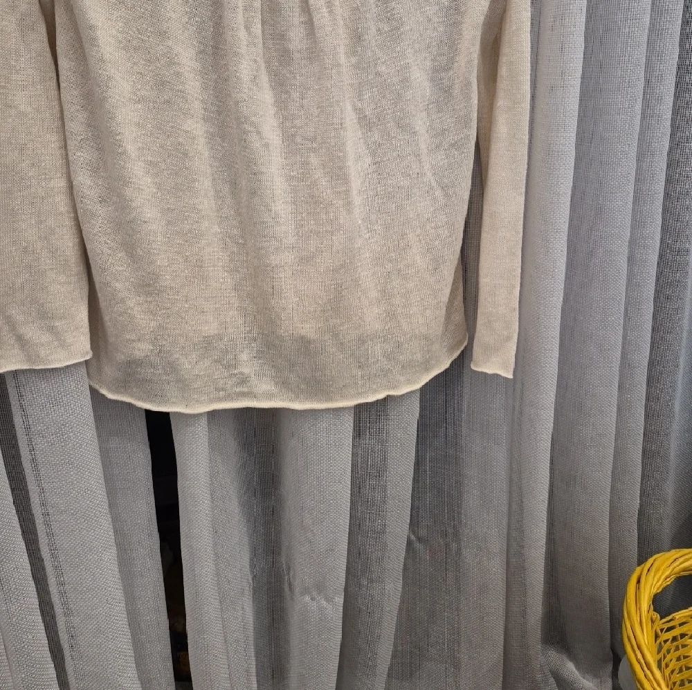 Eileen Fisher Lightweight Scoop Neck Sweater - Ivory - Picture 5 of 7